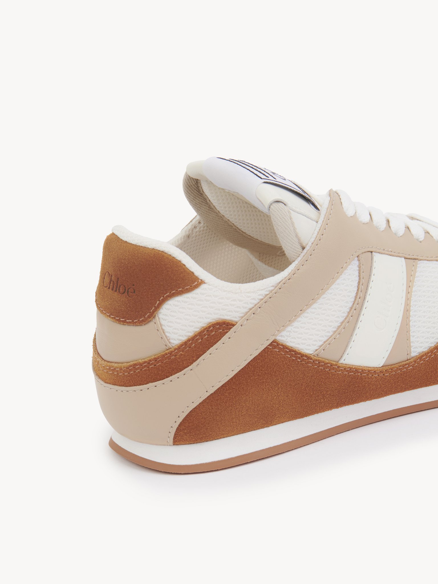Chloé Lace-up Footwear Featuring Contrast Panels In Brown