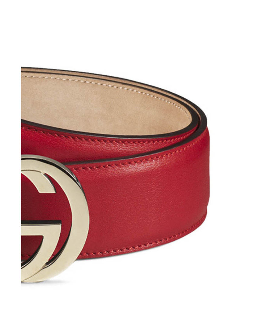 Gucci Mutual Buckle Double G Belt In Red
