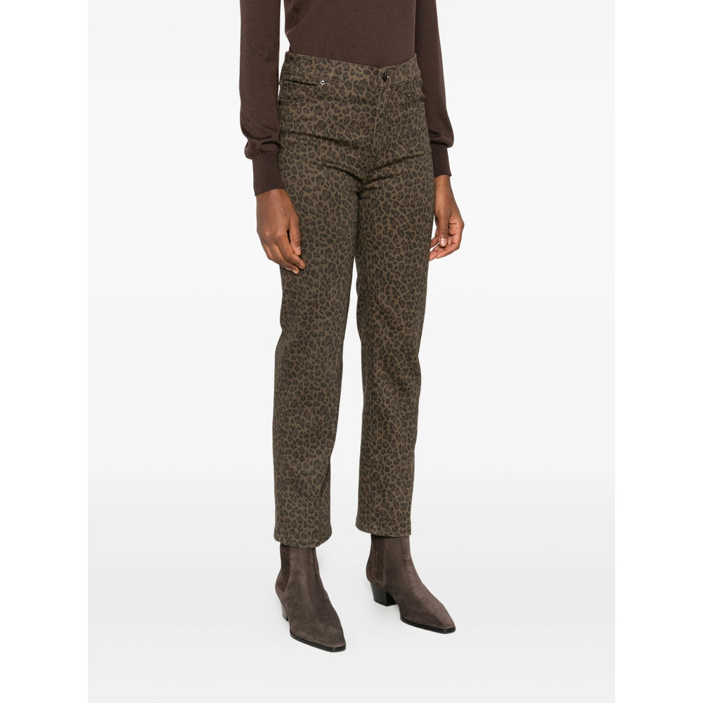 Frame Leopard-print Jeans In Brown