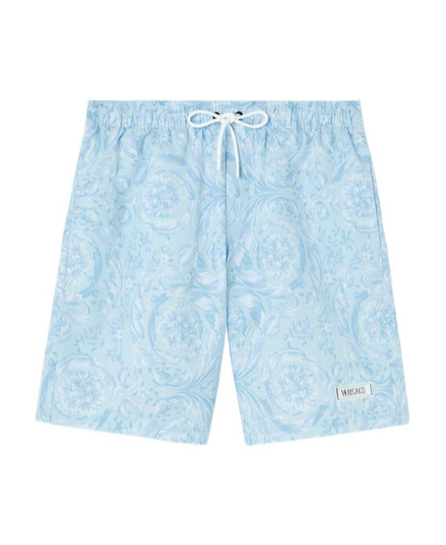Versace Loose Waist Shorts In Blue