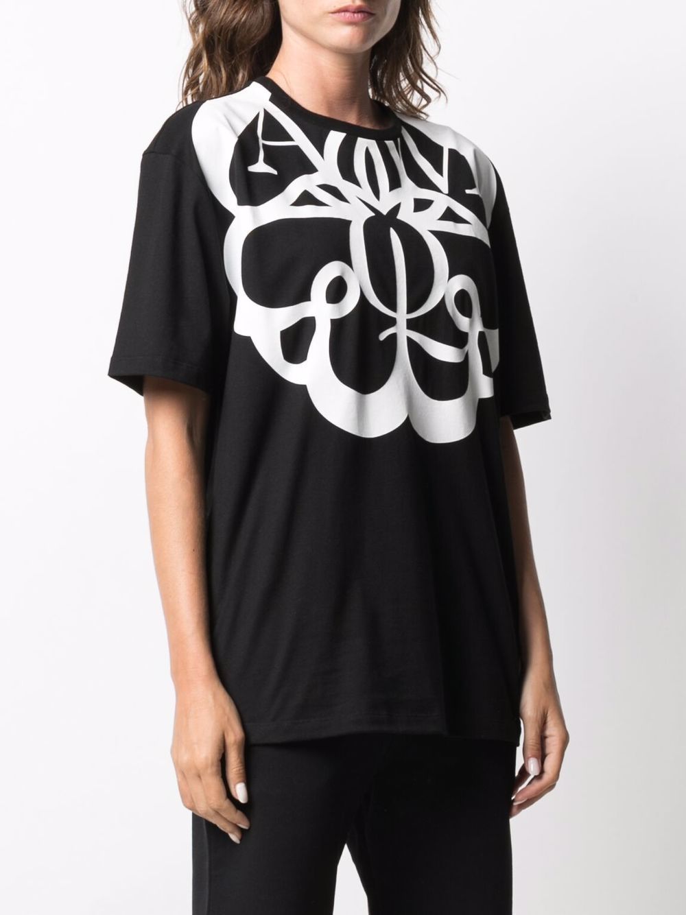 Alexander Mcqueen Exploded Seal Logo-print T-shirt In Black