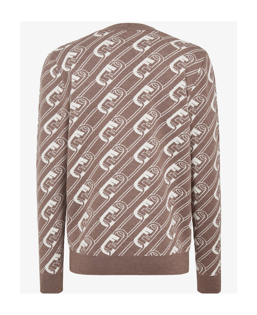 Fendi Ff-chain Knit Jumper In Multicolor