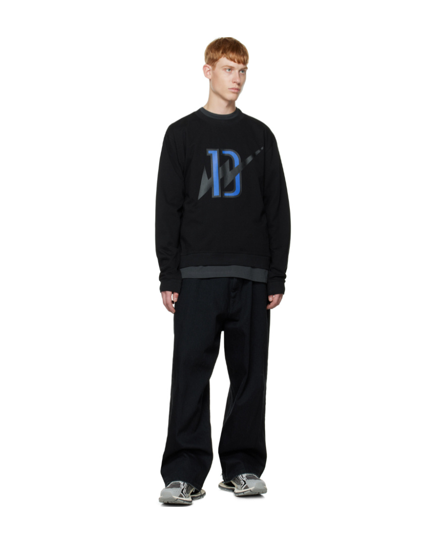 We11 Done Logo Hoodie In Black
