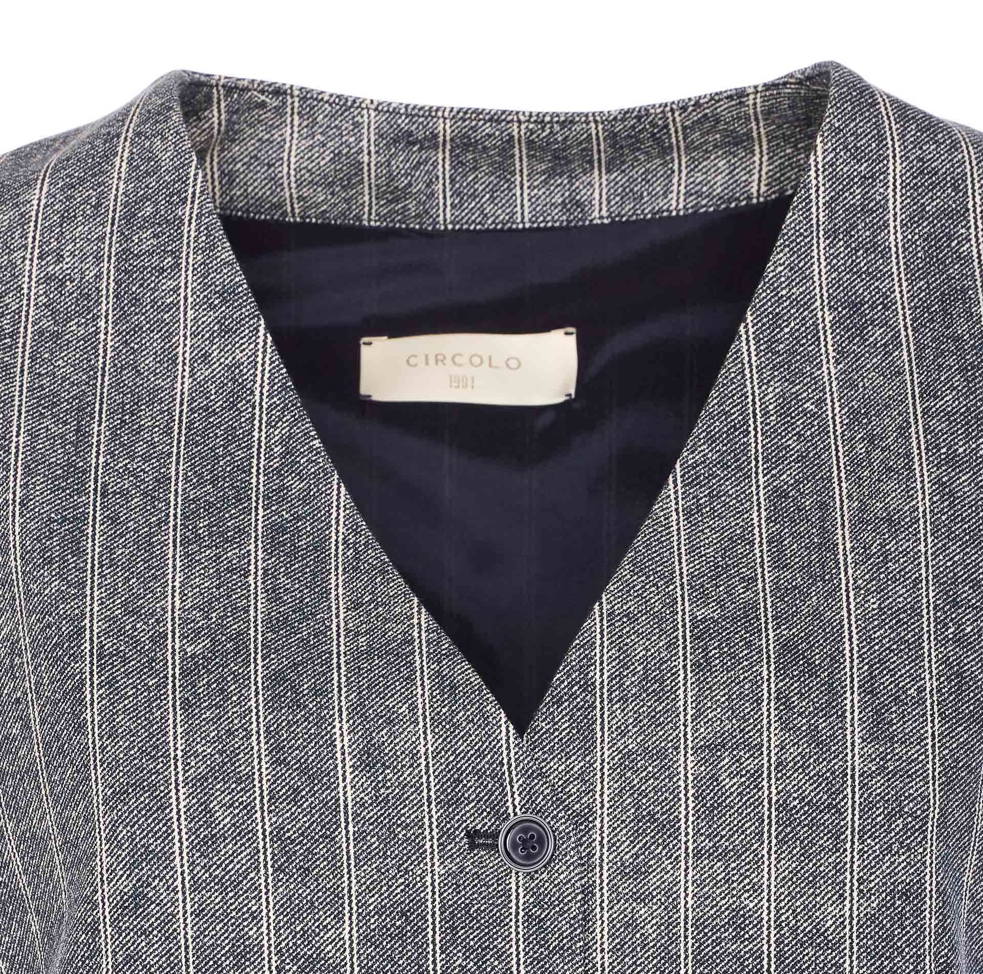 Circolo 1901 Pinstriped Waistcoat In Gray