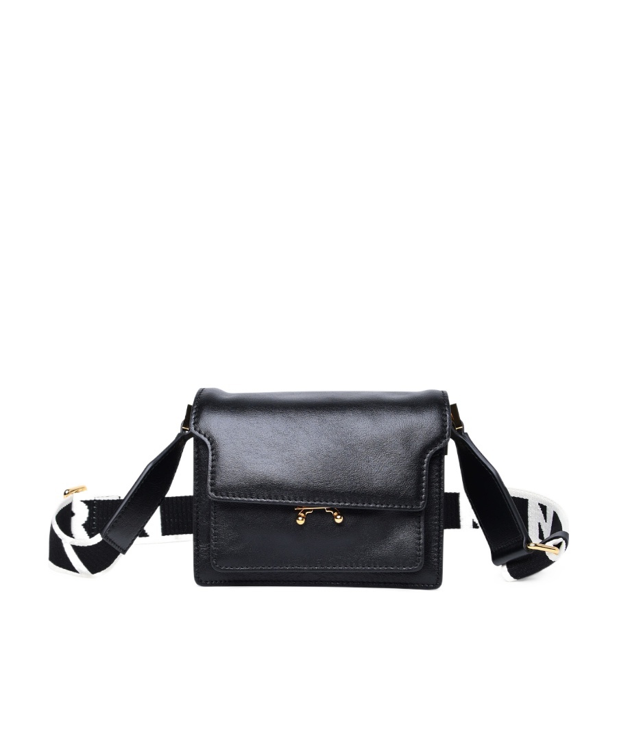 Marni Mini Trunk Soft Shoulder Bag In Black