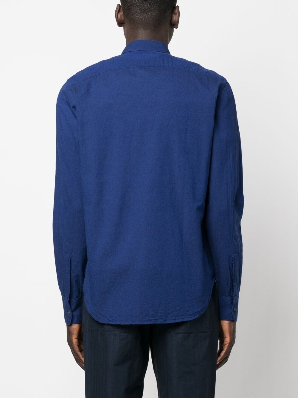 Aspesi Buttoned Long-sleeved Shirt In Blue