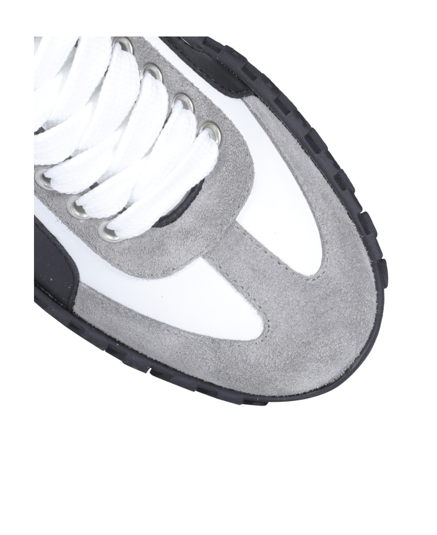 Dsquared2 White And Dark Grey Legend Sneakers With Pink Detail In Gray
