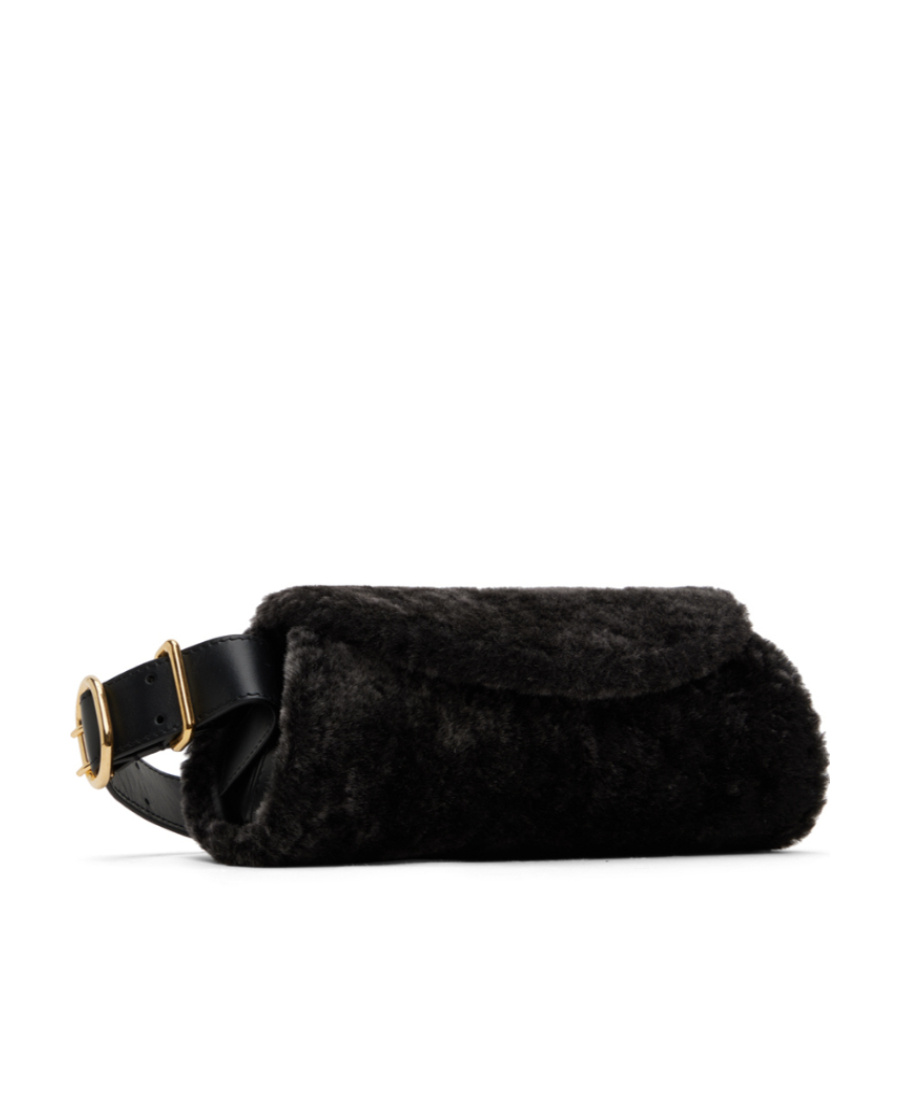 Jil Sander Mini Cannoli Shoulder Bag In Black