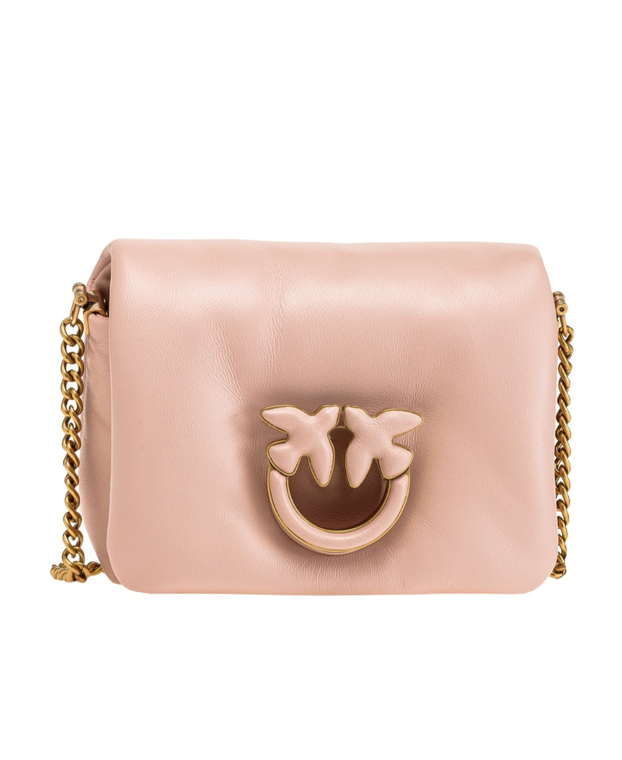 Pinko Love Padded Crossbody Bag In Nude