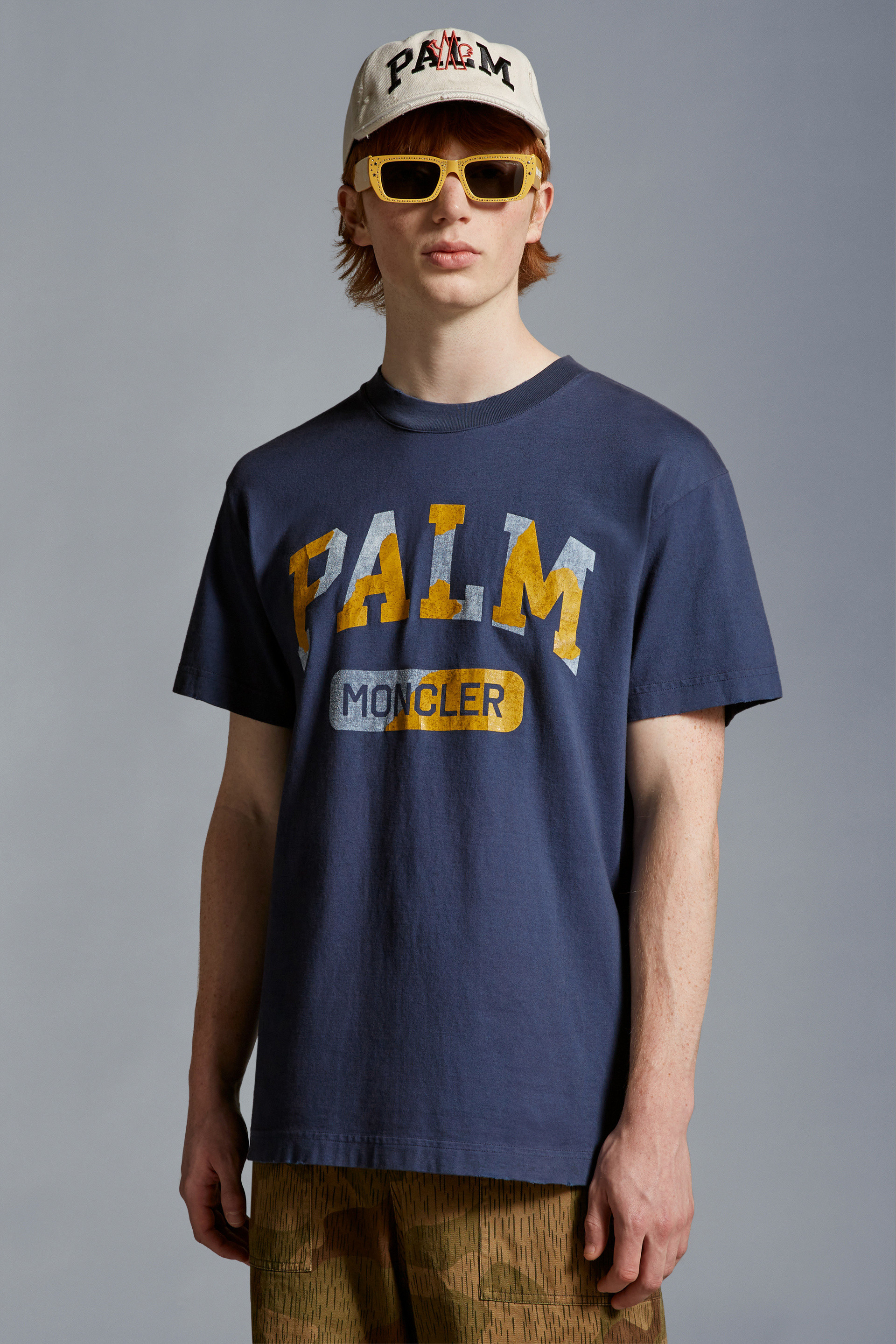 Moncler X Palm Angels Logo Logo Short-sleeved T-shirt In Black