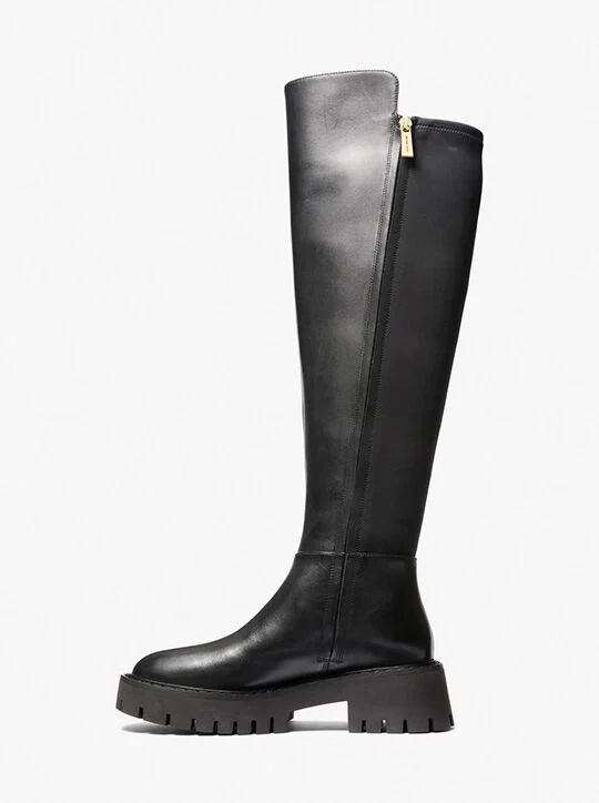 Michael Kors Black Ankle Boots With Textured Back Panel In Black