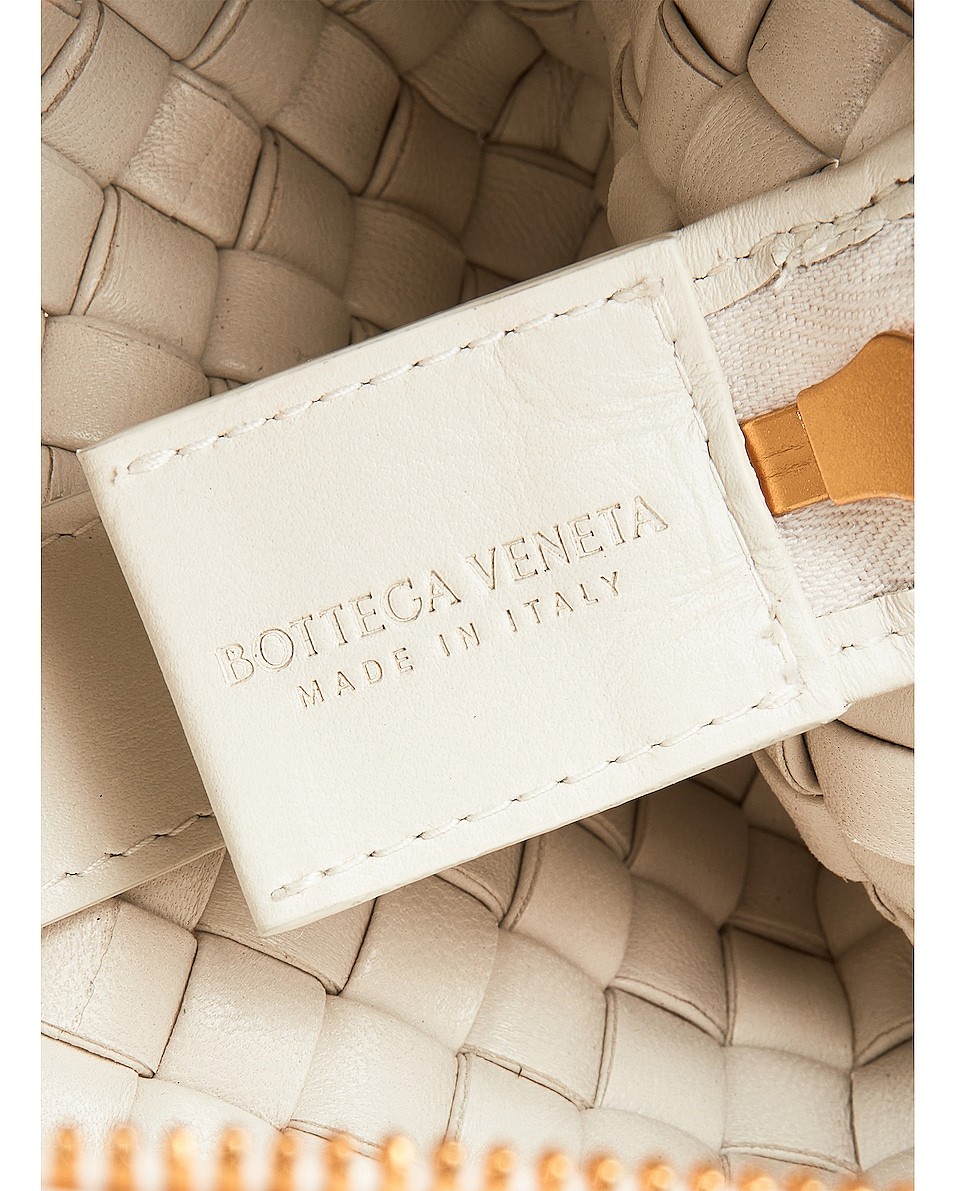 Bottega Veneta Loop Small Intrecciato Napa Shoulder Bag In White