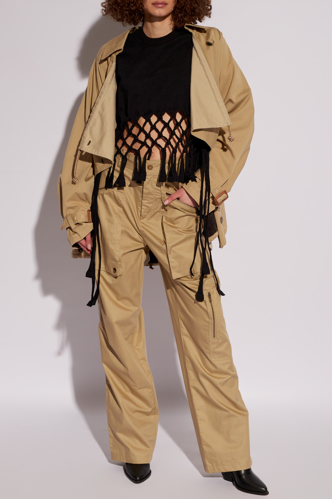 Isabel Marant Cargo Pant With Classic Utility Style In Green