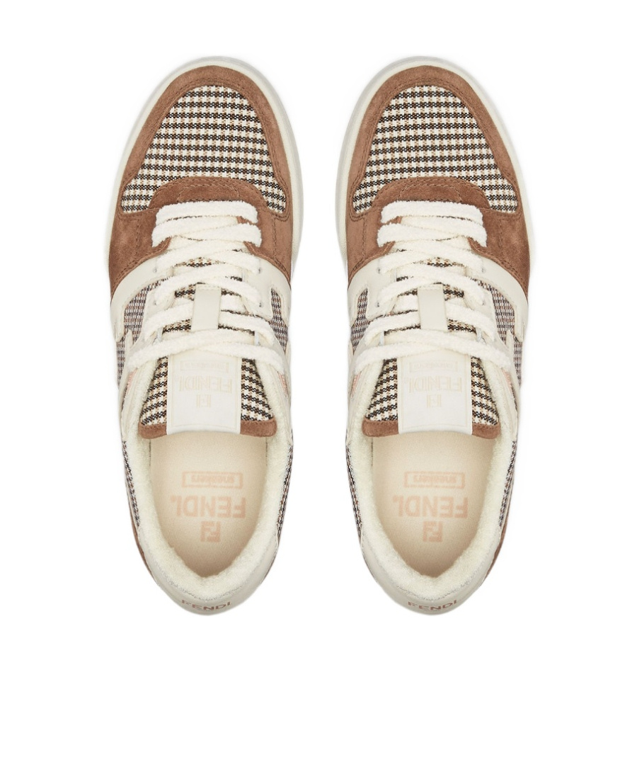 Fendi Match Panelled Leather Low-top Sneakers In White