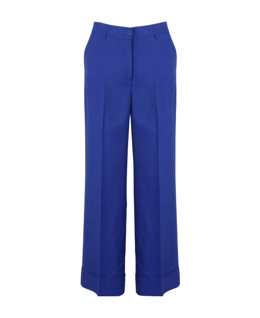 Shop P.a.r.o.s.h Pressed-crease Straight-leg Trousers In Blue
