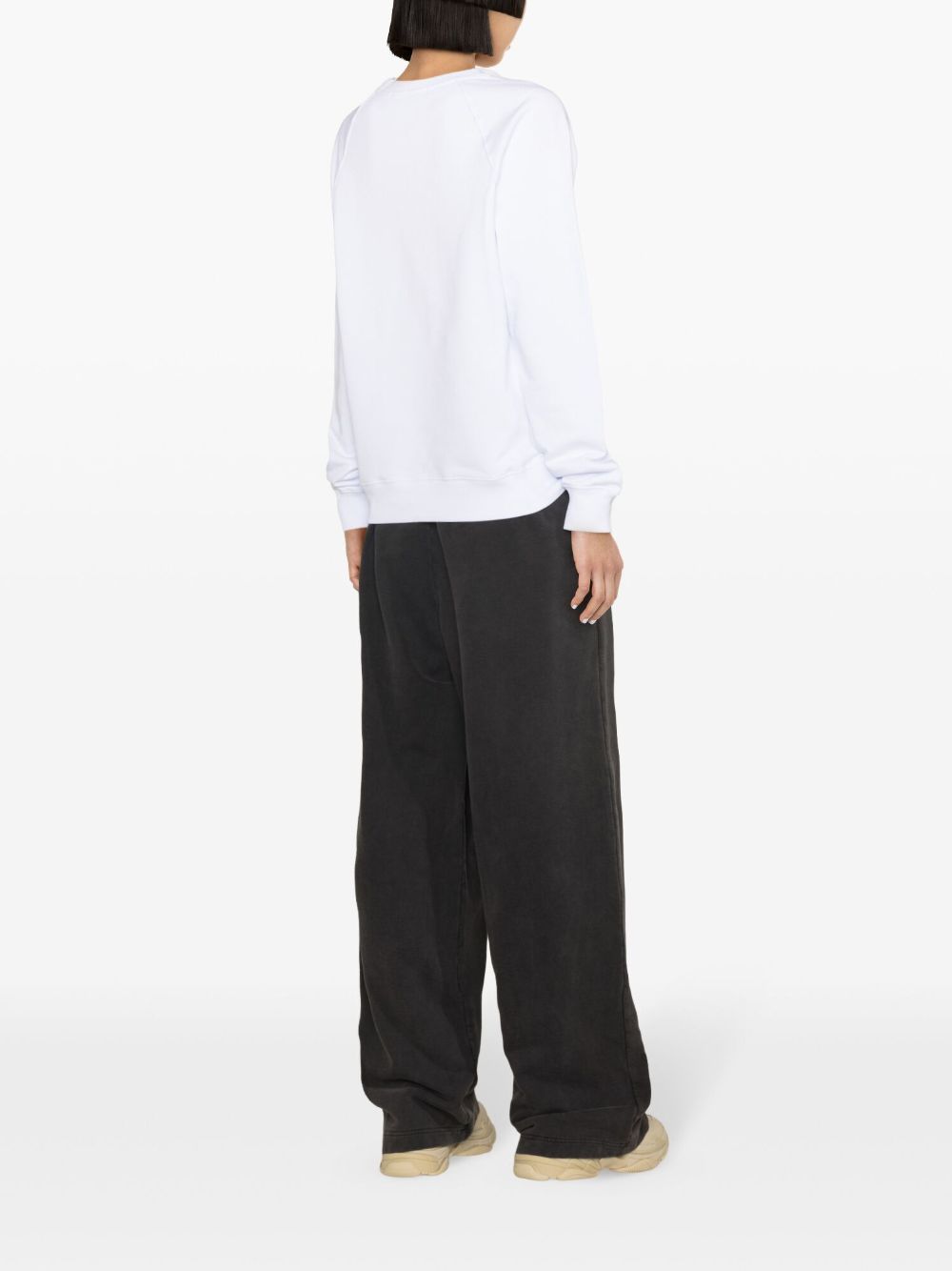 Msgm Logo-print Cotton Sweatshirt In White