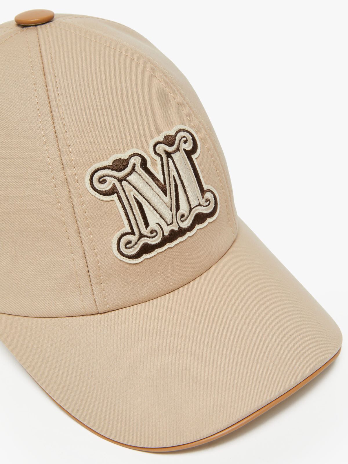 Max Mara Cotton Libero Baseball Cap With Curved Brim In Nude