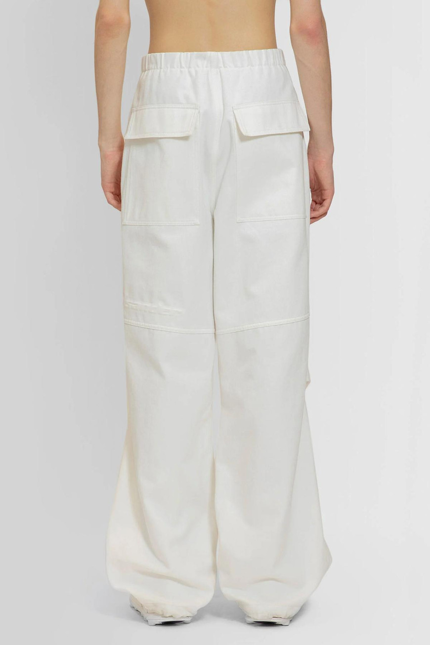 Jil Sander Trousers Cotton Drawstring Cuffs In White