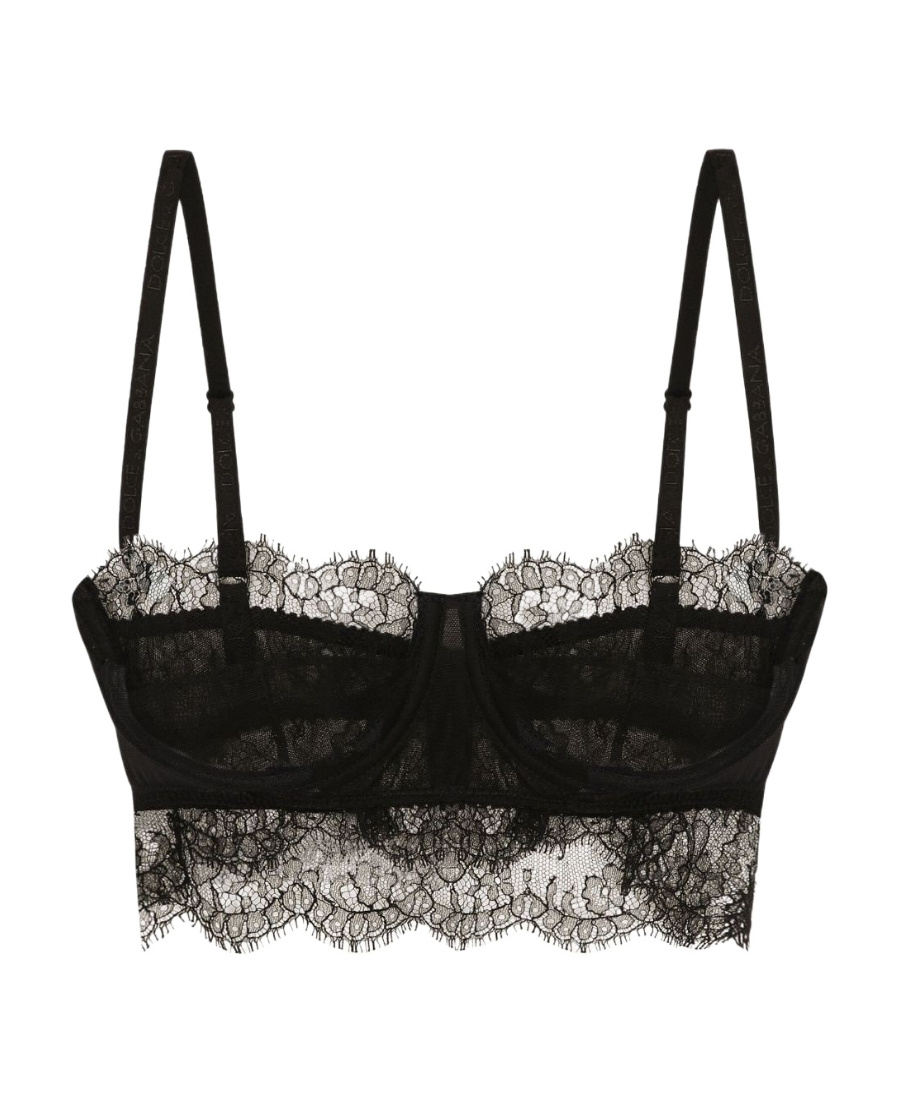 Dolce & Gabbana Chantilly Lace Bralette Top In Black