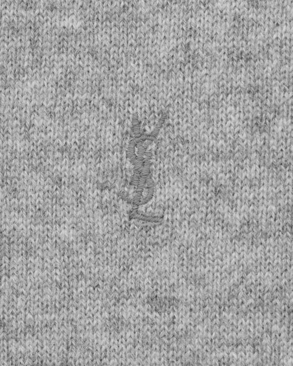 Saint Laurent Grey Crewneck Sweater With Cassandre In Cashmere Man In Gray
