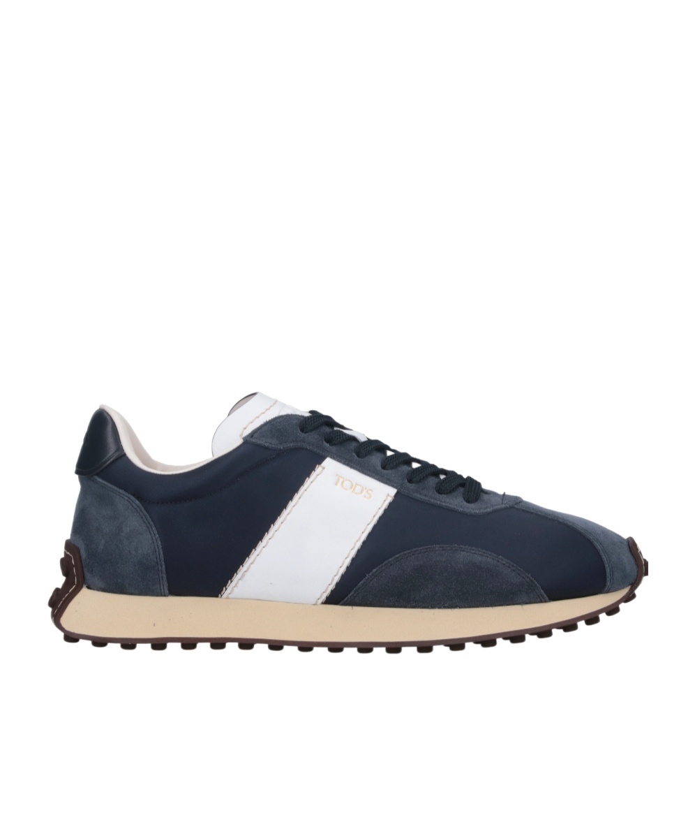 Tod's Low Top Sneakers In Midnight Blue/white In Black