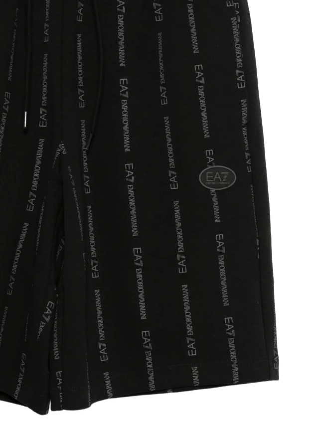 Ea7 Logo-print Shorts In Black