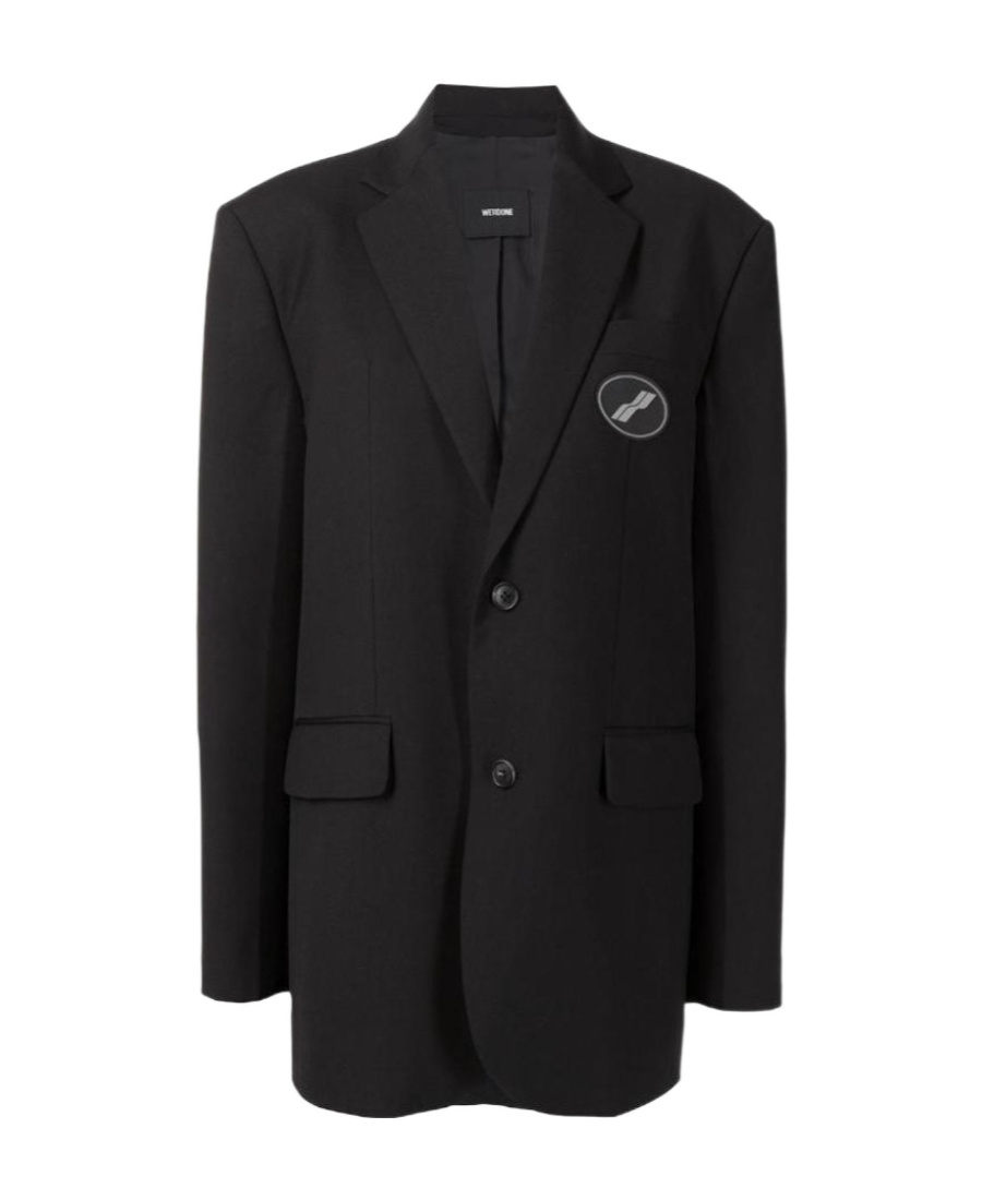 We11 Done Oversized Logo Blazer In Black