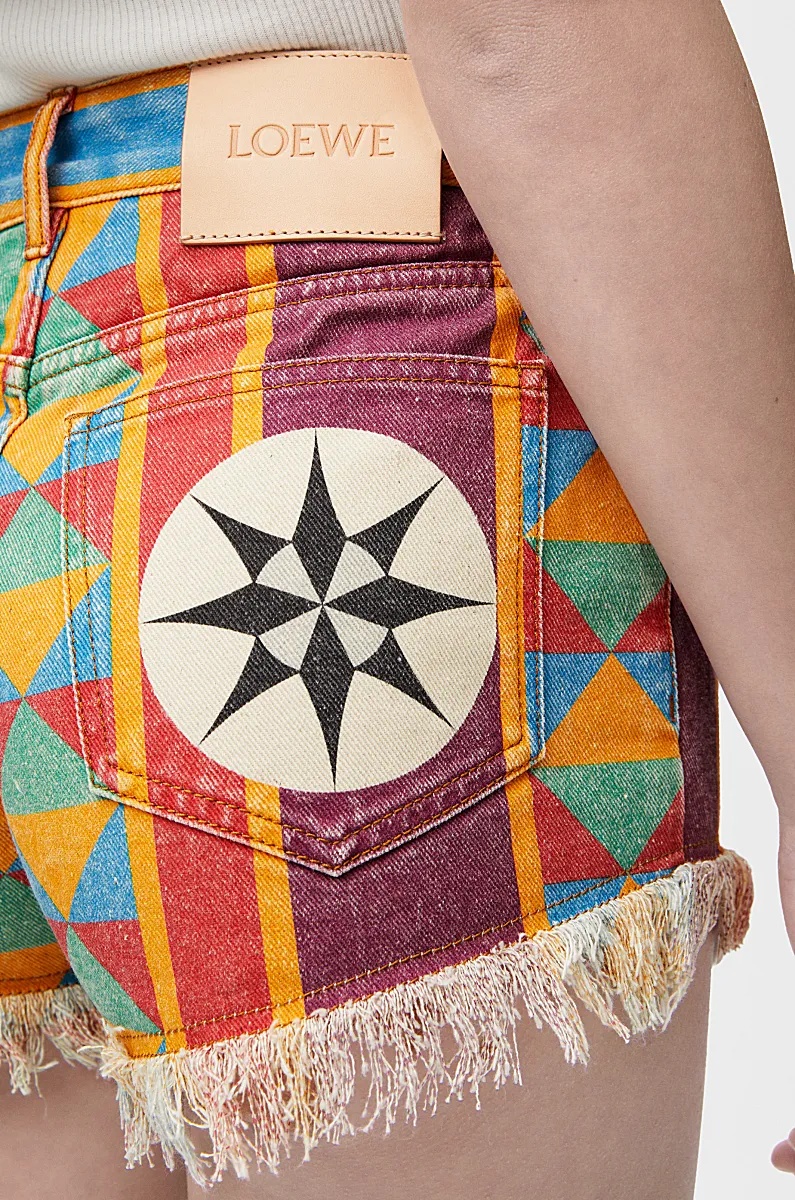 Loewe Denim Shorts In Multi