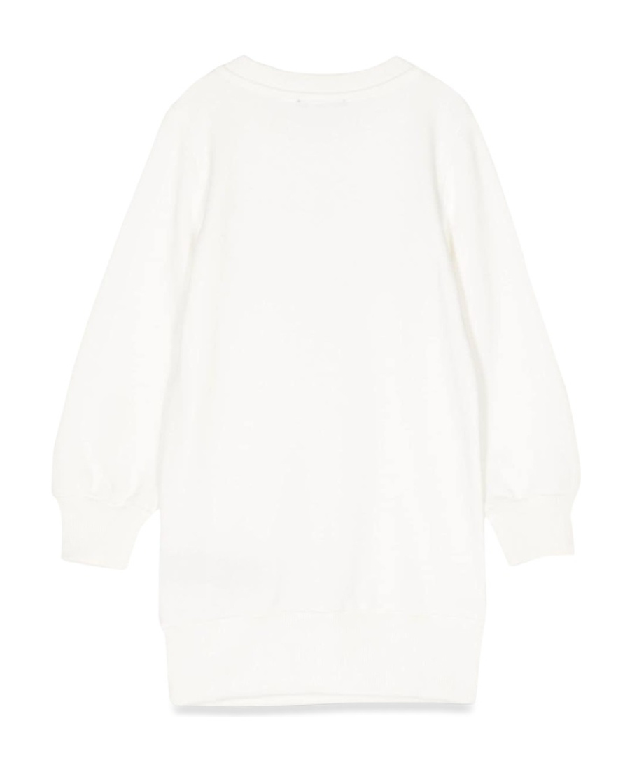 Balmain Logo-print Cotton Dress In White