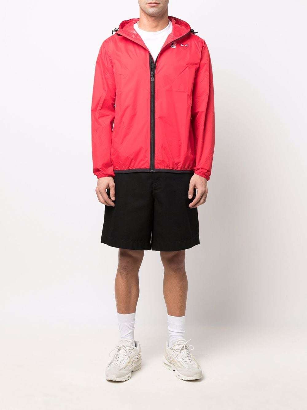 Comme Des Garçons Play Comme Des Garcons Play K-way Hoodie Full Zip In Red
