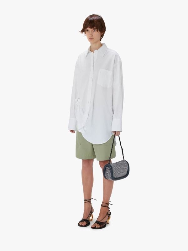 Jw Anderson Eyelet-detailing Oversized Cotton Shirt In White