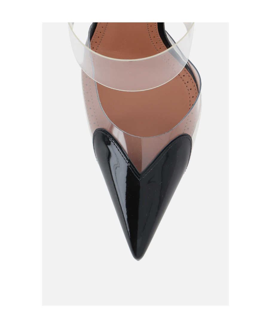 Shop Alaïa Cœur 90mm Pointed-toe Mules In White