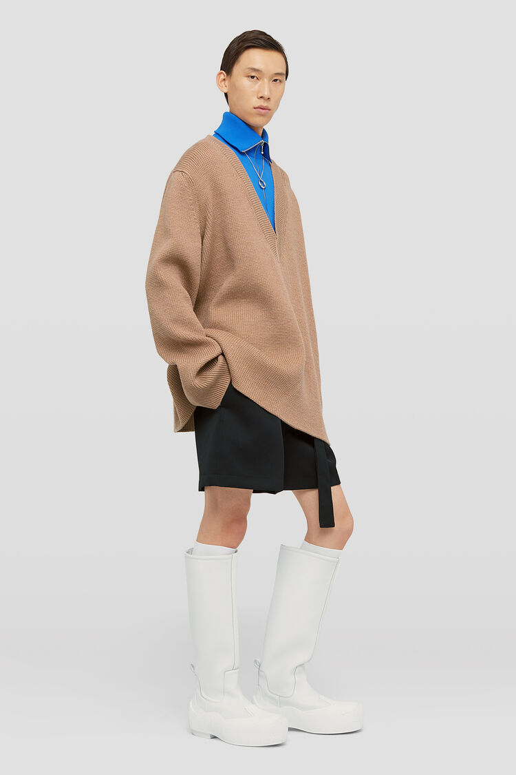 Jil Sander Layered-design Wool-blend Jumper In Nude
