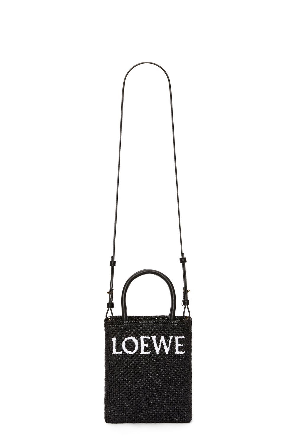 Loewe Mini Puzzle Leather Shoulder Bag In Black