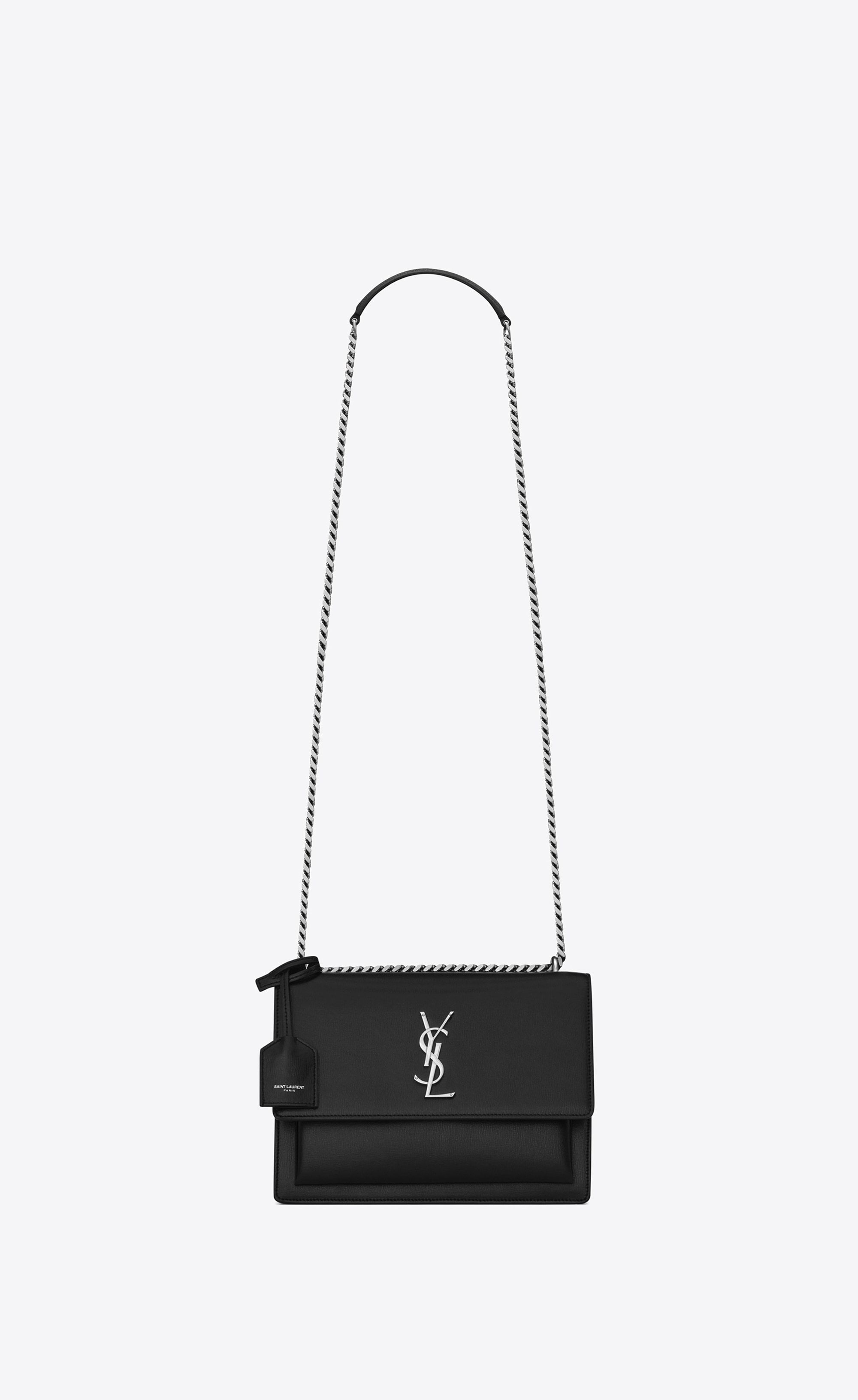 Saint Laurent Medium Sunset Shoulder Bag In Black
