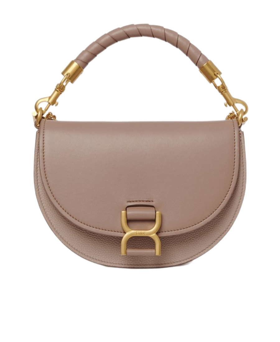 Chloé Marcie Chain Flap Top Handle Bag In Nude
