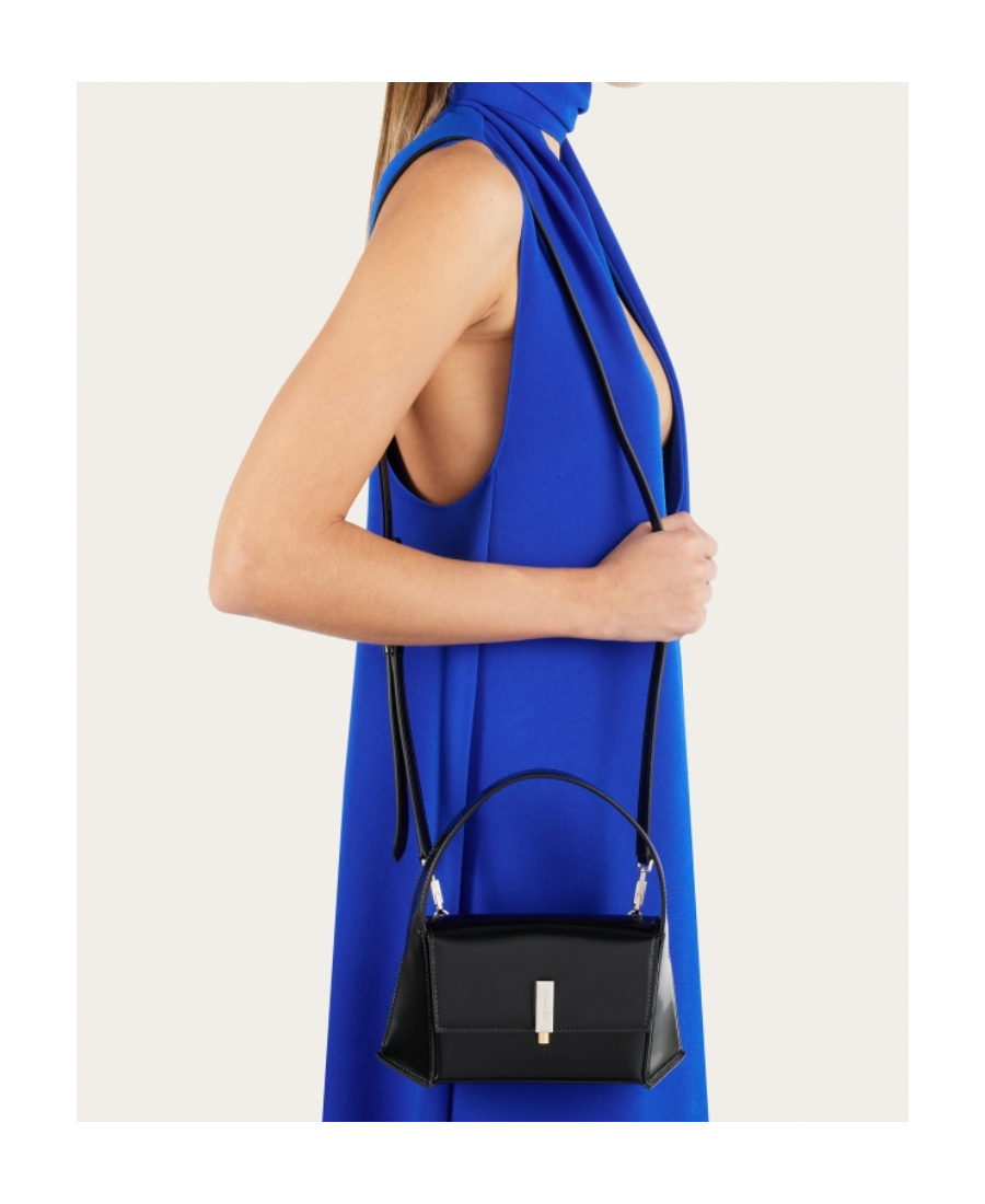 Shop Ferragamo Flip Shoulder Bag In Black