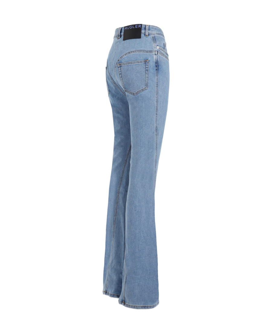 Shop Mugler Seam-detail Flared Jeans In Blue