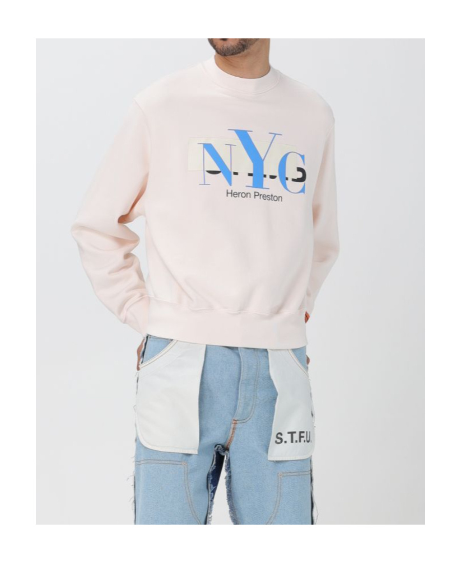 Heron Preston Logo Printed Crewneck Sweatshirt In White