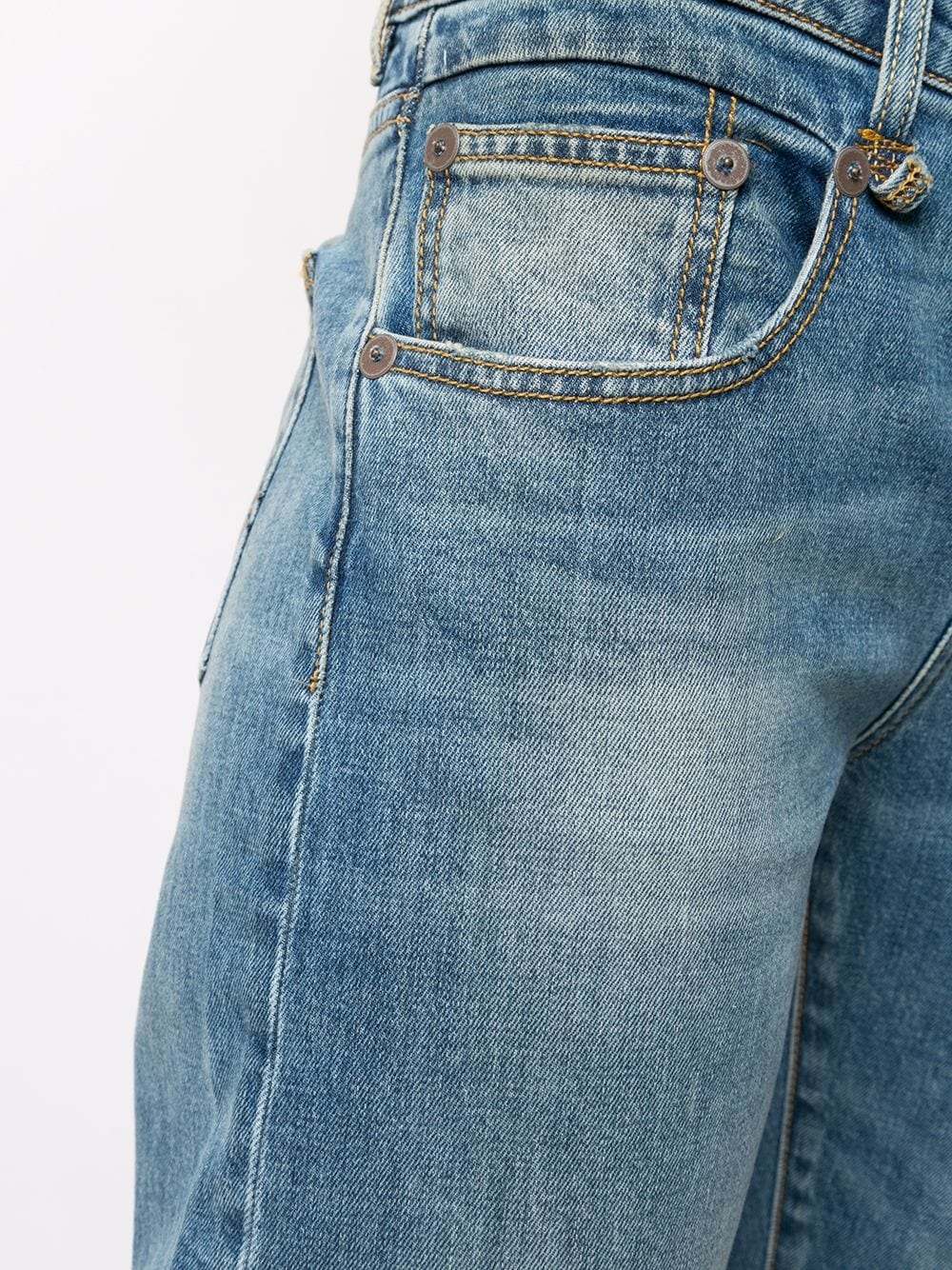 R13 Boy Straight Cropped Frayed Mid-rise Straight-leg Jeans In Blue