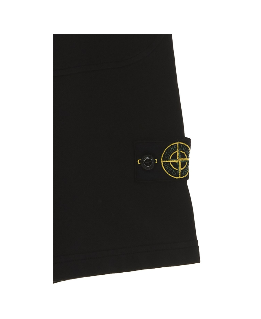 Stone Island Compass Logo-patch Shorts In Black
