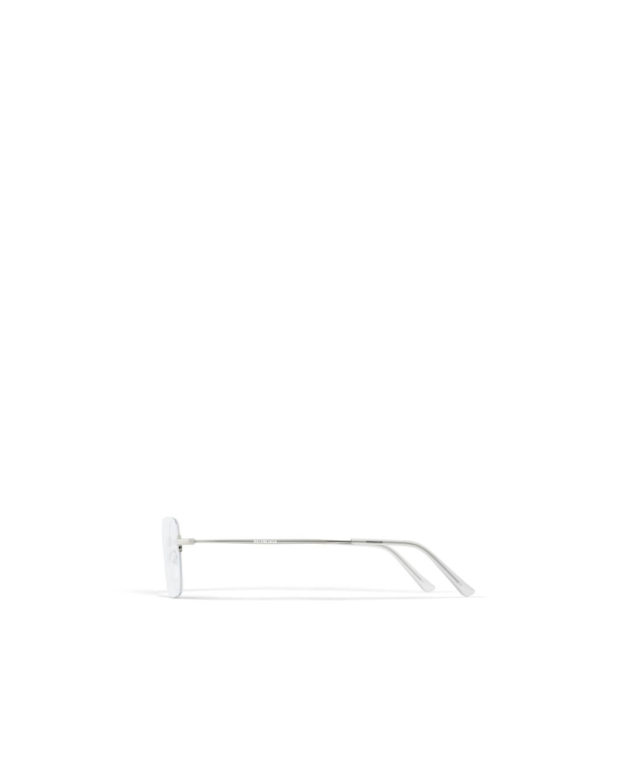 Balenciaga Rectangle Rimless Glasses In White