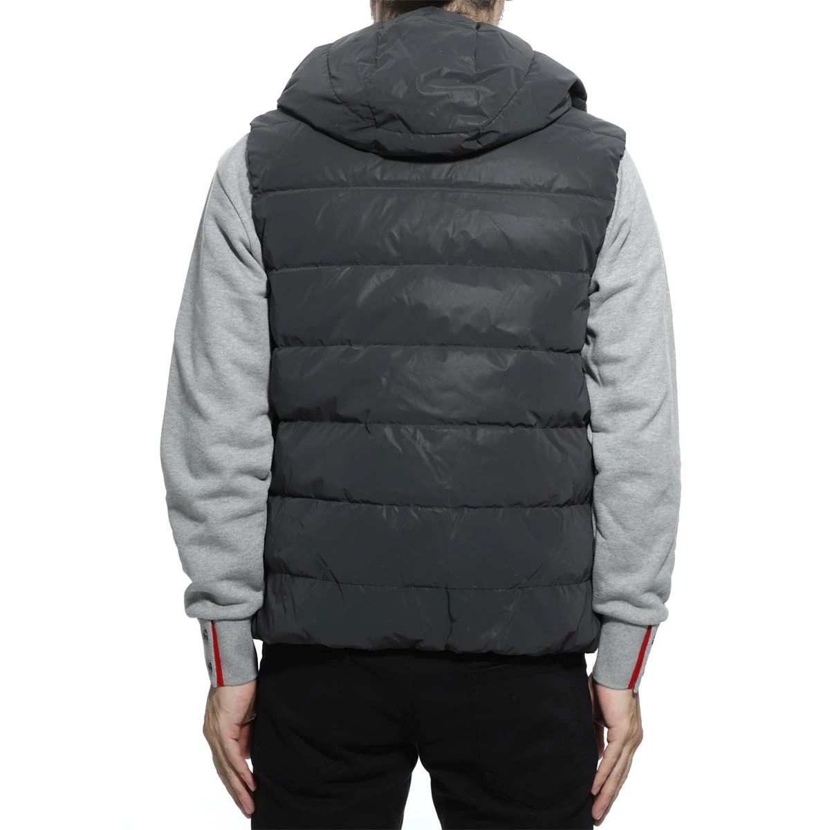 Hydrogen Hooded Vest Down Jacket In Black