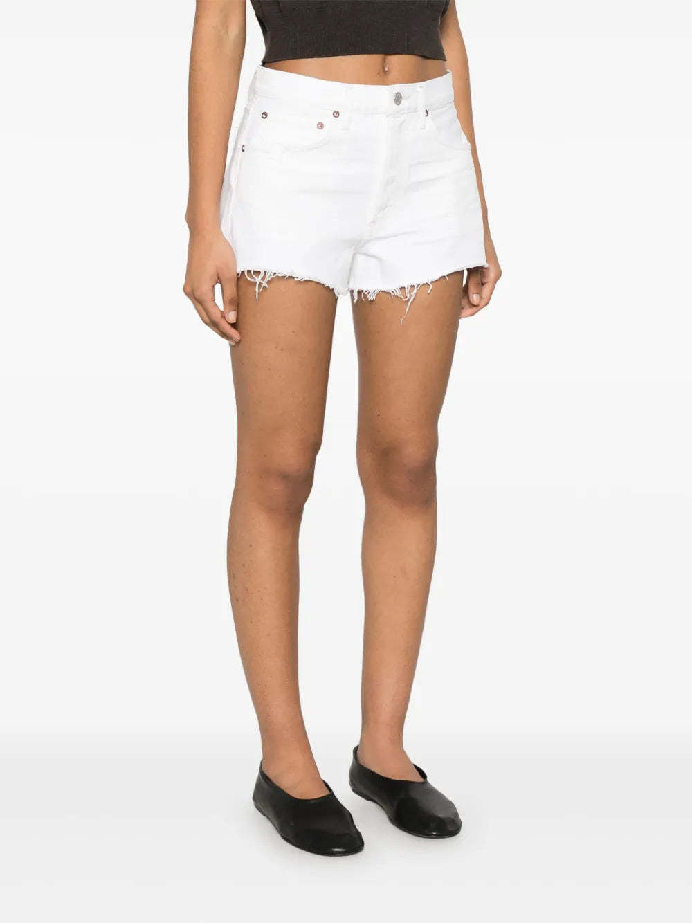 AGOLDE DENIM SHORTS WITH MULTIPLE POCKETS