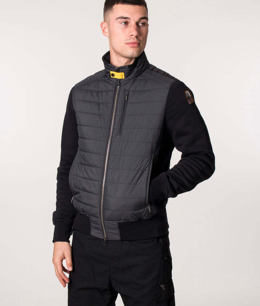 Parajumpers Appliquéd Quilted Shell-paneled Wool-blend Jacket In Black