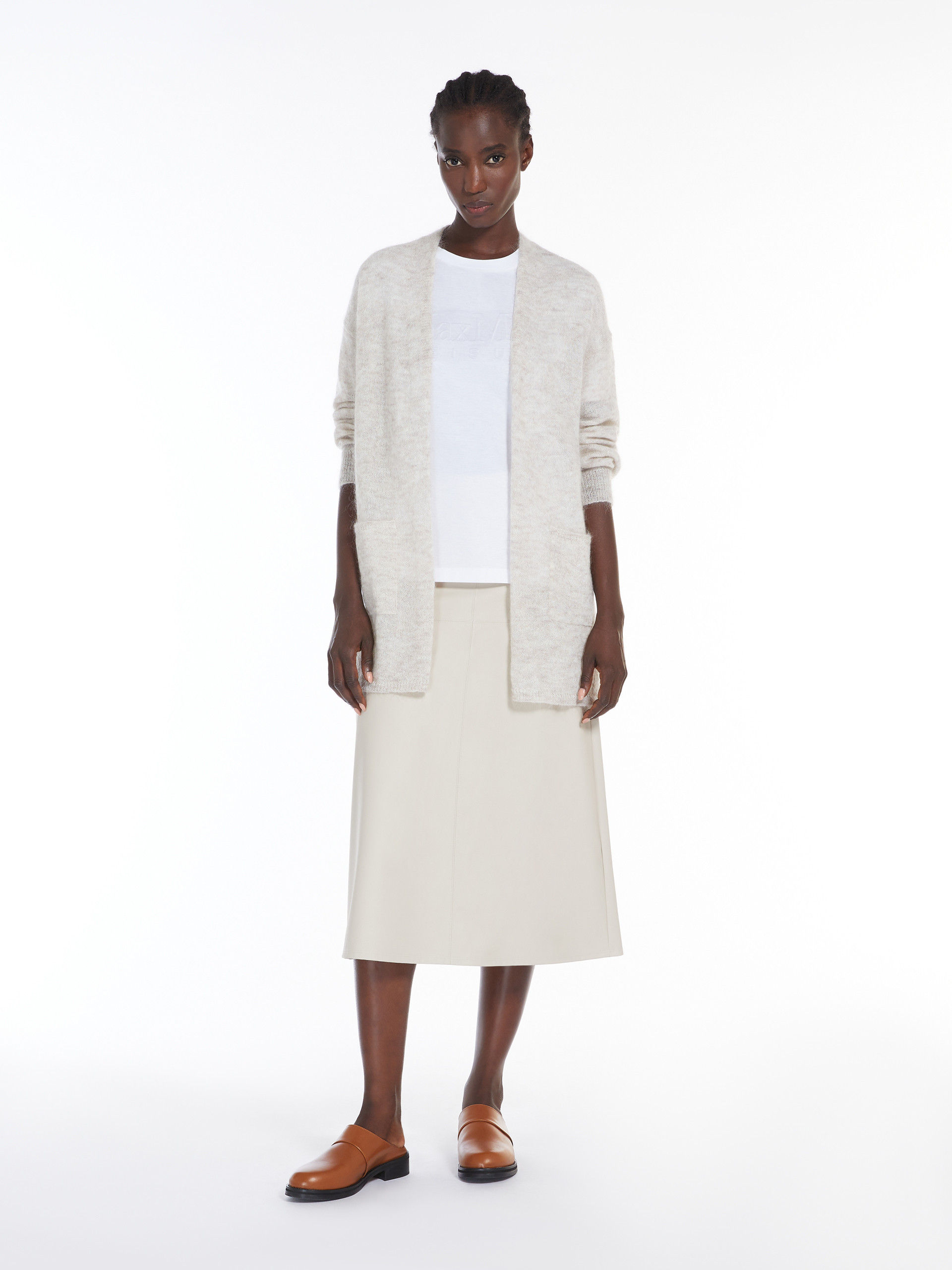 Max Mara High Waist Skirt In White