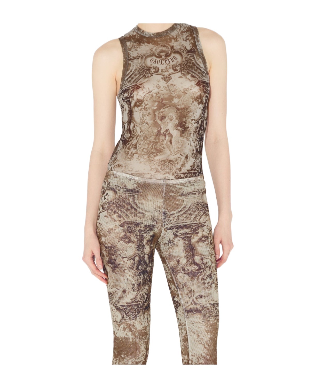 Jean Paul Gaultier Graphic-print Sleeveless Top