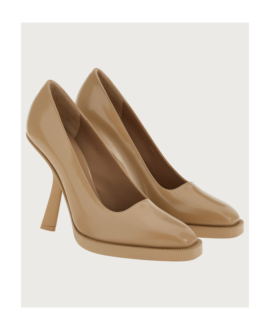 Ferragamo Salvatore Shaped Pointed-toe Pumps In Nude