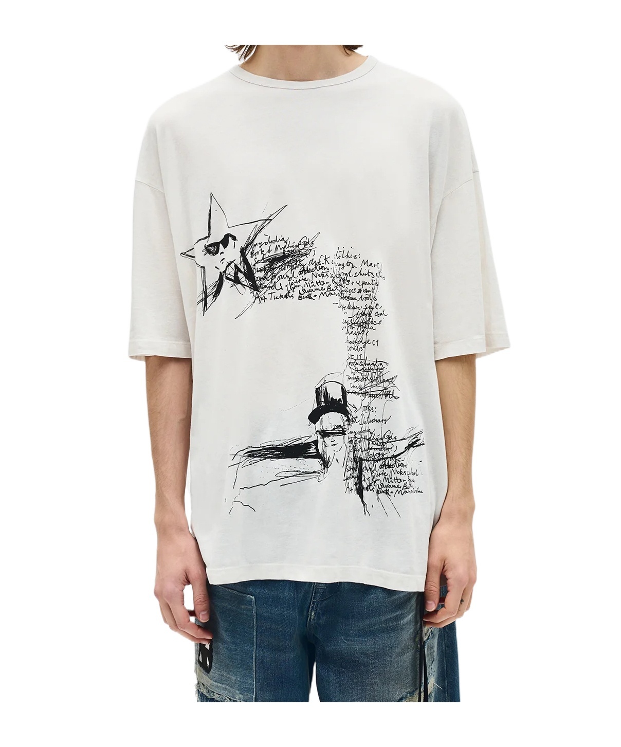 Ann Demeulemeester Dieter Sketchbook High-comfort T-shirt In White