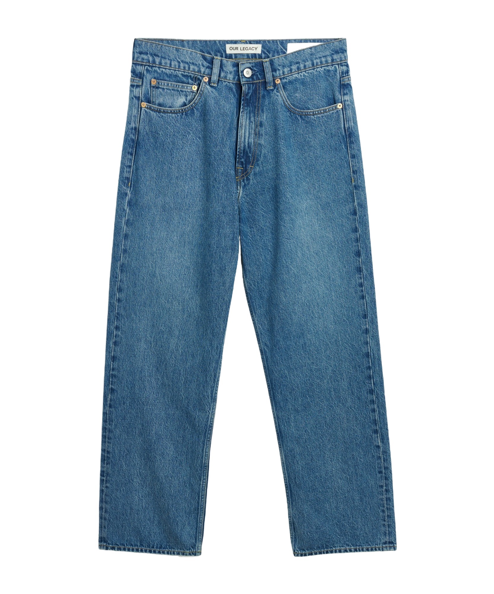 Our Legacy Third Cut Logo-patch Jeans In Blue